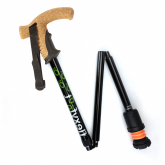 Flexyfoot Cork Handle Folding Walking Stick - Black